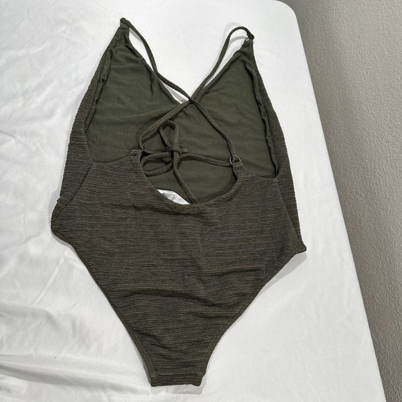 NWT $90 Billabong [ XL ] No Hurry Textured Rib One-Piece Swimsuit in Green #5666 - Picture 8 of 13